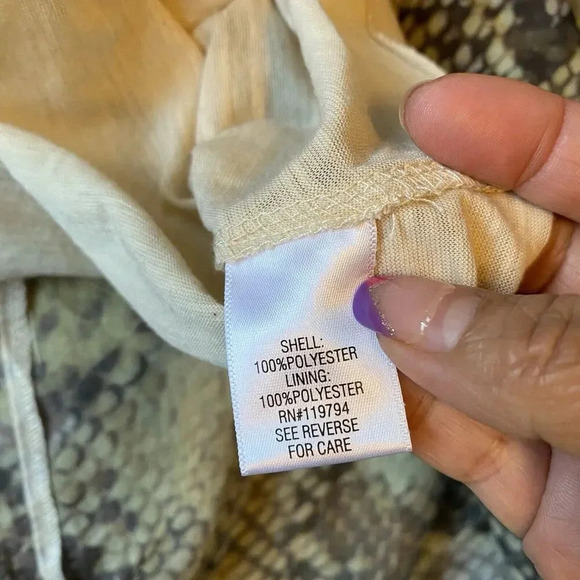 Apt 9 Gold Embellished Top Women's 1X Snakeskin Print Flutter Sleeve Fairy Boho - Picture 4 of 11